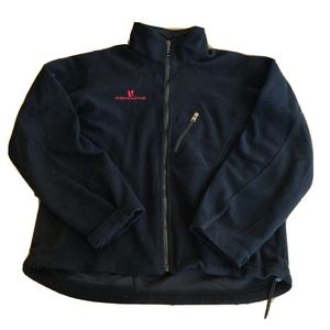 Concurve Men's Fleece Jacket Size L Full Zip Black Collared Zippered Pockets